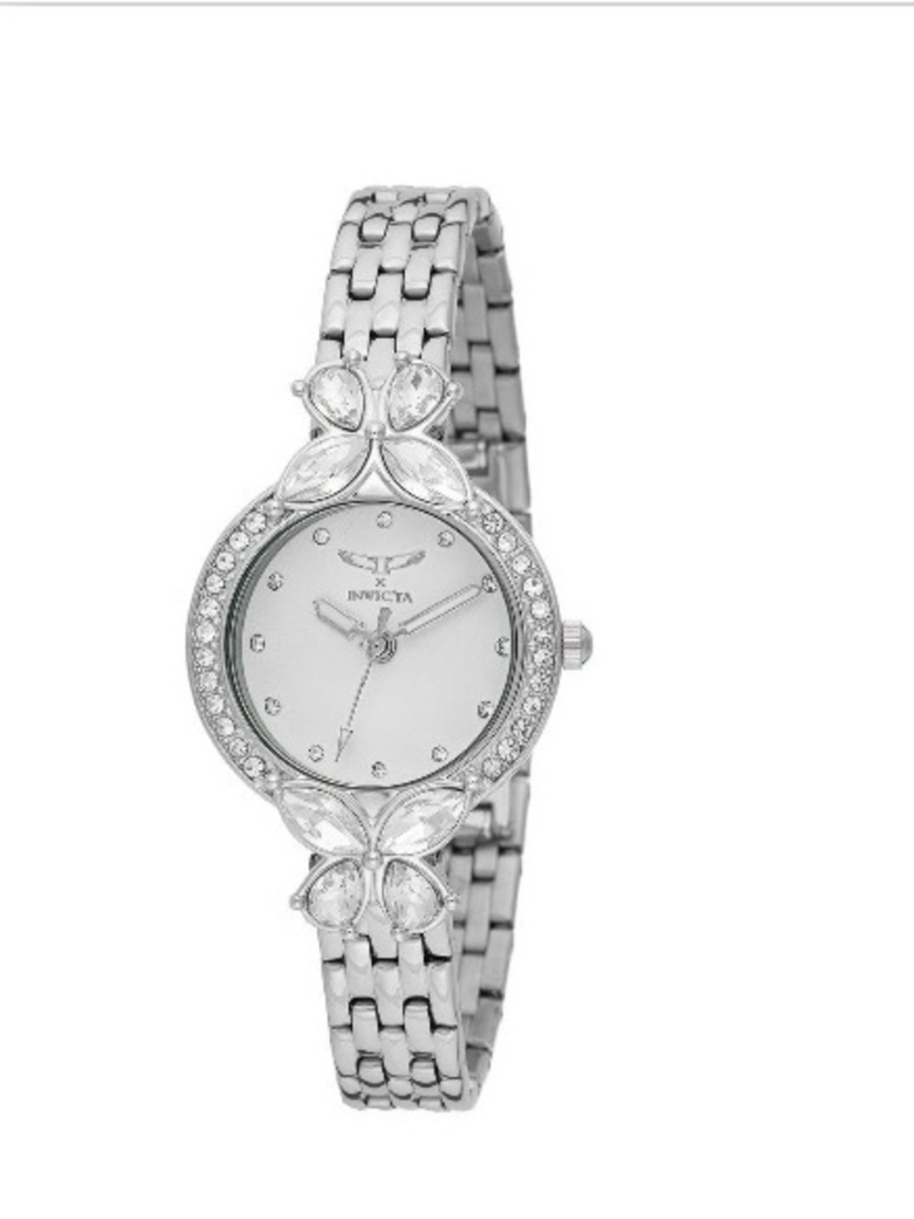 Invicta Silver Crystal Butterfly Accent Women's Bracelet Watch